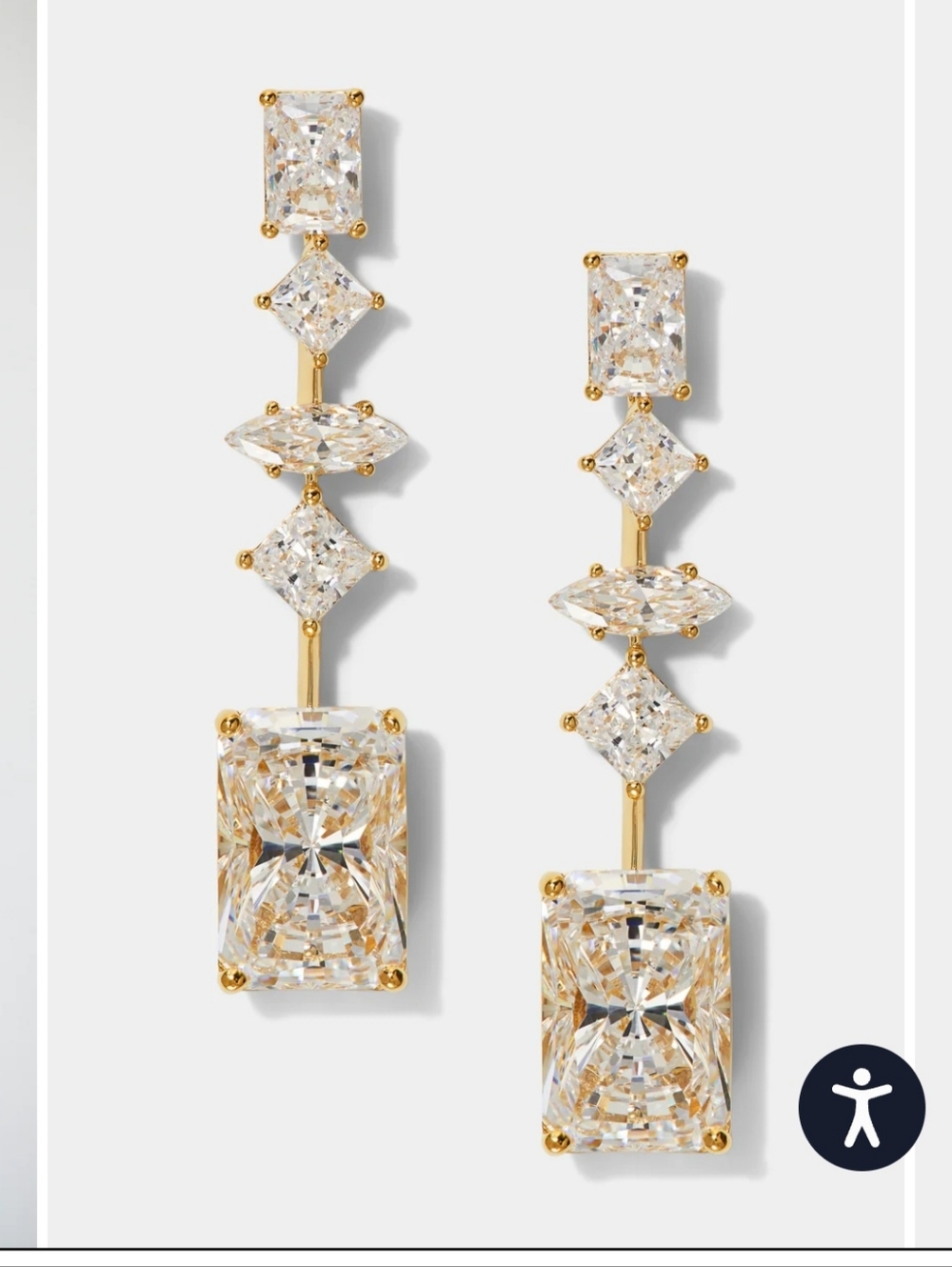 NADRI RARE MULTI CZ Gold  Drop Earrings